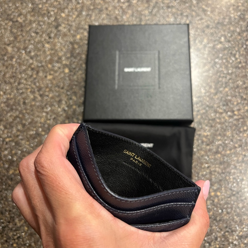 Saint Laurent Navy Blue Card Holder - Picture 6 of 6